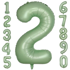 LVMOQIQIU 40-inch olive green foil number 2 balloon for standout party photos.
