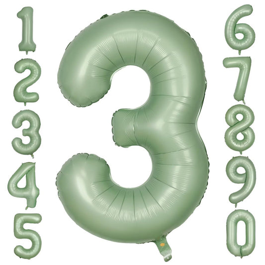 LVMOQIQIU 40 inch olive green number 3 balloon, ideal for milestone celebrations.