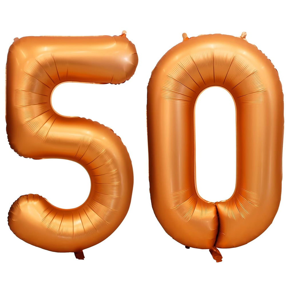 LVMOQIQIU 40-inch orange number 50 balloon for bold birthday decor.