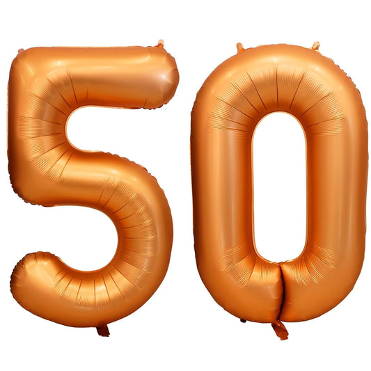 LVMOQIQIU 40-inch orange number 50 balloon for bold birthday decor.