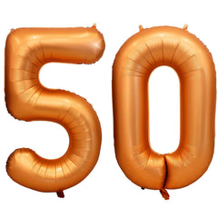 LVMOQIQIU 40-inch orange number 50 balloon for bold birthday decor.