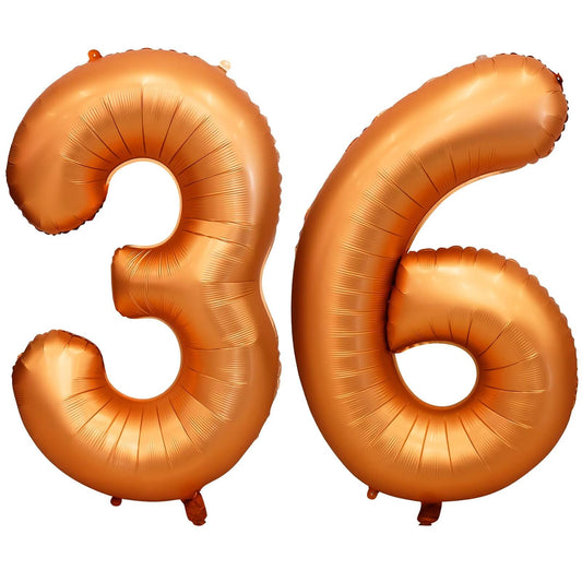 LVMOQIQIU 40-inch orange number balloon 36, ideal for vibrant birthday photos
