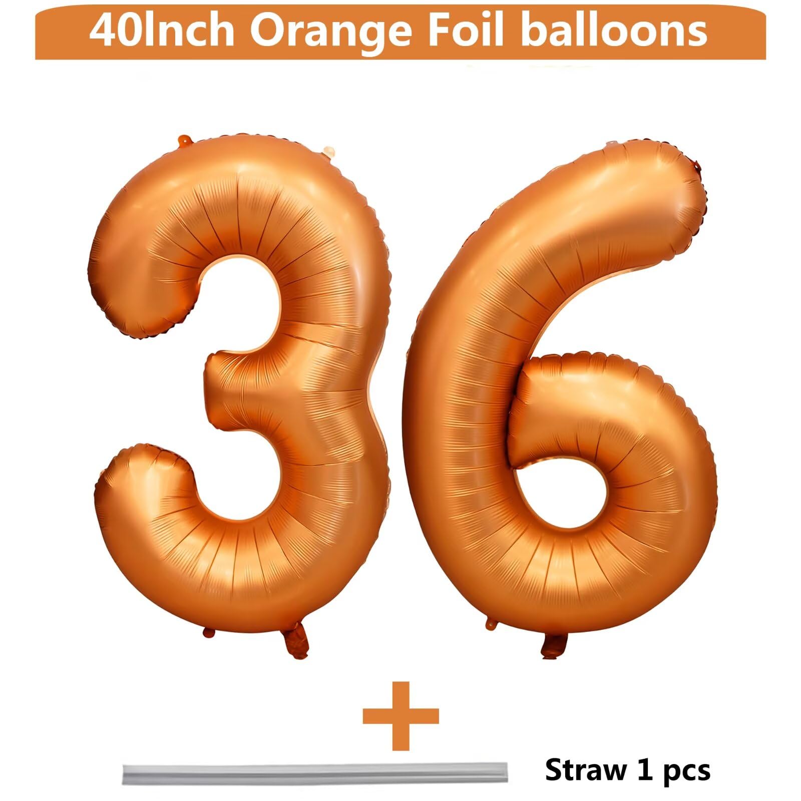 LVMOQIQIU 40-inch orange number balloon 63, great for dramatic event displays