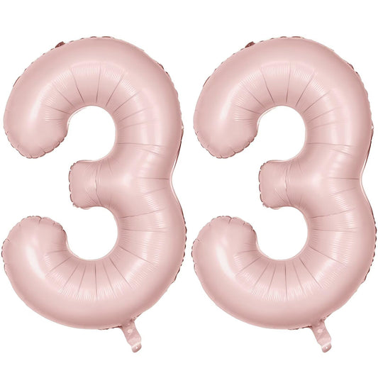 LVMOQIQIU 40 inch pink 33 foil balloon ready for inflation, vibrant finish.