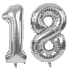 LVMOQIQIU 40 inch silver 18-number balloon for striking party backdrops