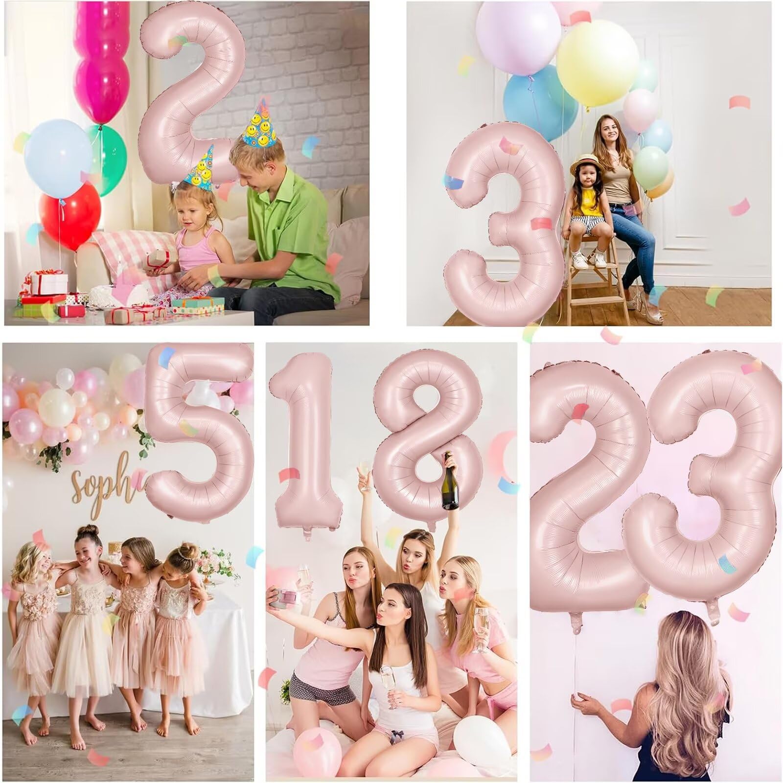 LVMOQIQIU 60-number balloon for combinable birthday messages and themes.