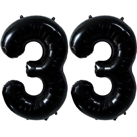 LVMOQIQIU black 33-number balloon, 40 inch, bold centerpiece for parties.