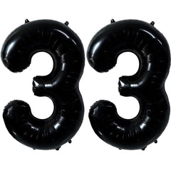 LVMOQIQIU black 33-number balloon, 40 inch, bold centerpiece for parties.