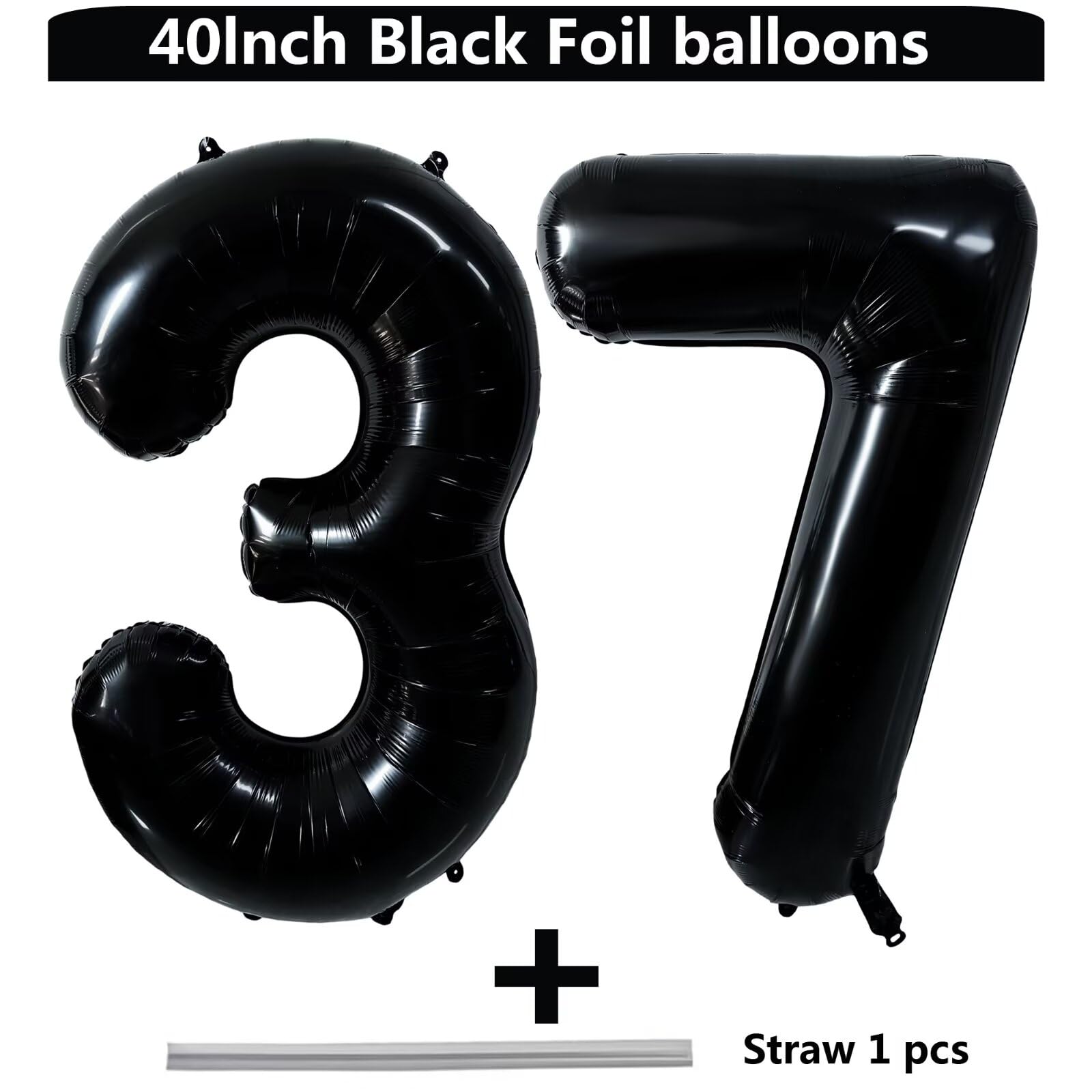 LVMOQIQIU black 37-number balloon 40-inch hero shot for photo backdrop