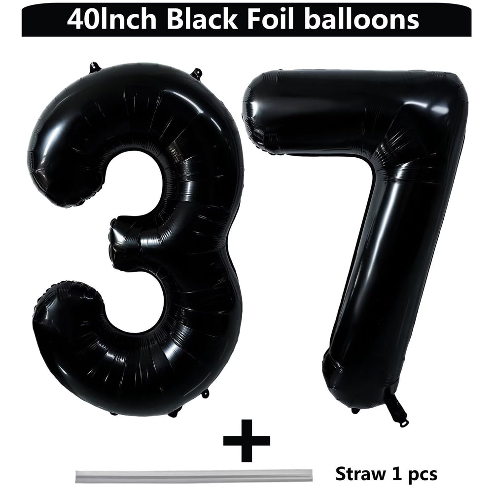LVMOQIQIU black 37-number balloon 40-inch hero shot for photo backdrop