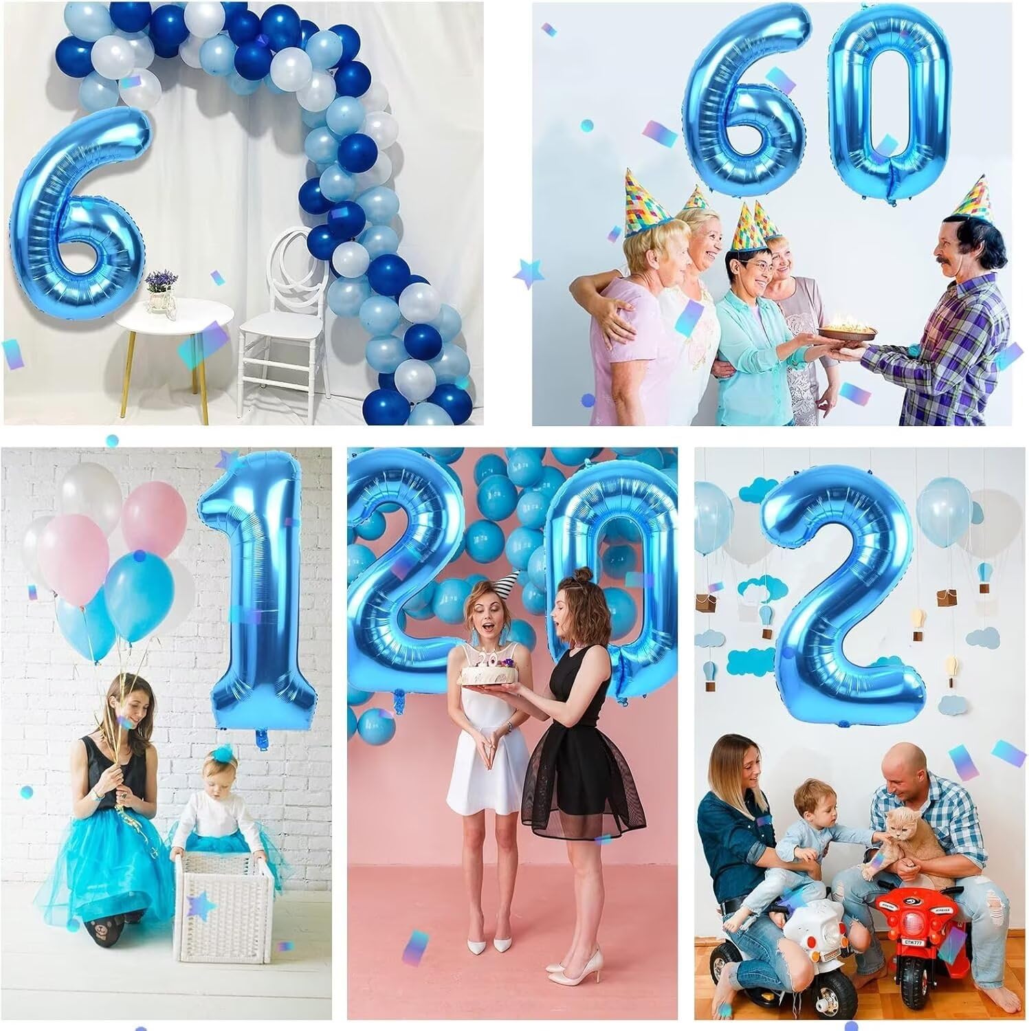 LVMOQIQIU blue foil number balloons set, versatile for custom displays