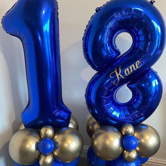 LVMOQIQIU blue large foil number 16 set enhances party displays.