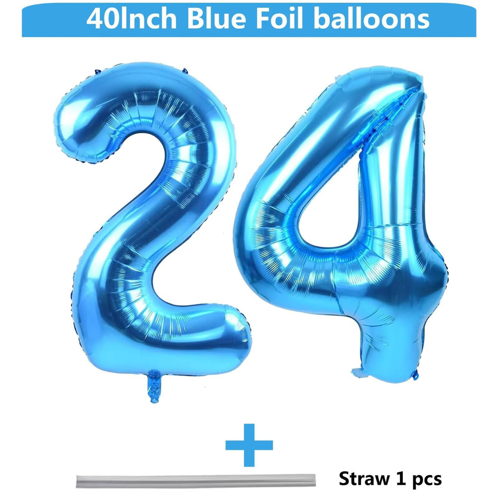 LVMOQIQIU blue number 24 balloon, ideal for milestone celebrations and photo moments