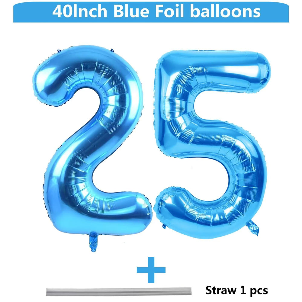 LVMOQIQIU blue number 25 balloon ideal for birthdays and photo backgrounds