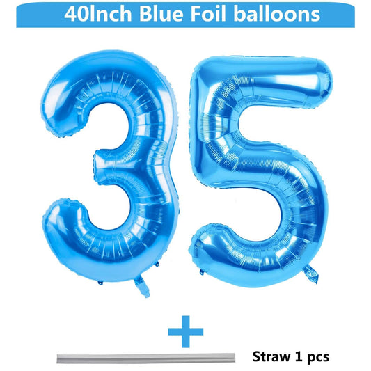 LVMOQIQIU blue number 35 balloon for milestone celebrations