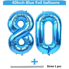 LVMOQIQIU blue 80-number balloon, perfect milestone celebration centerpiece.