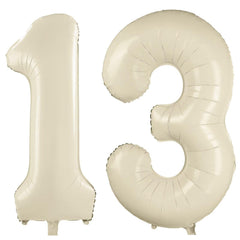 LVMOQIQIU cream white 40-inch balloon number 13 for milestones and photos
