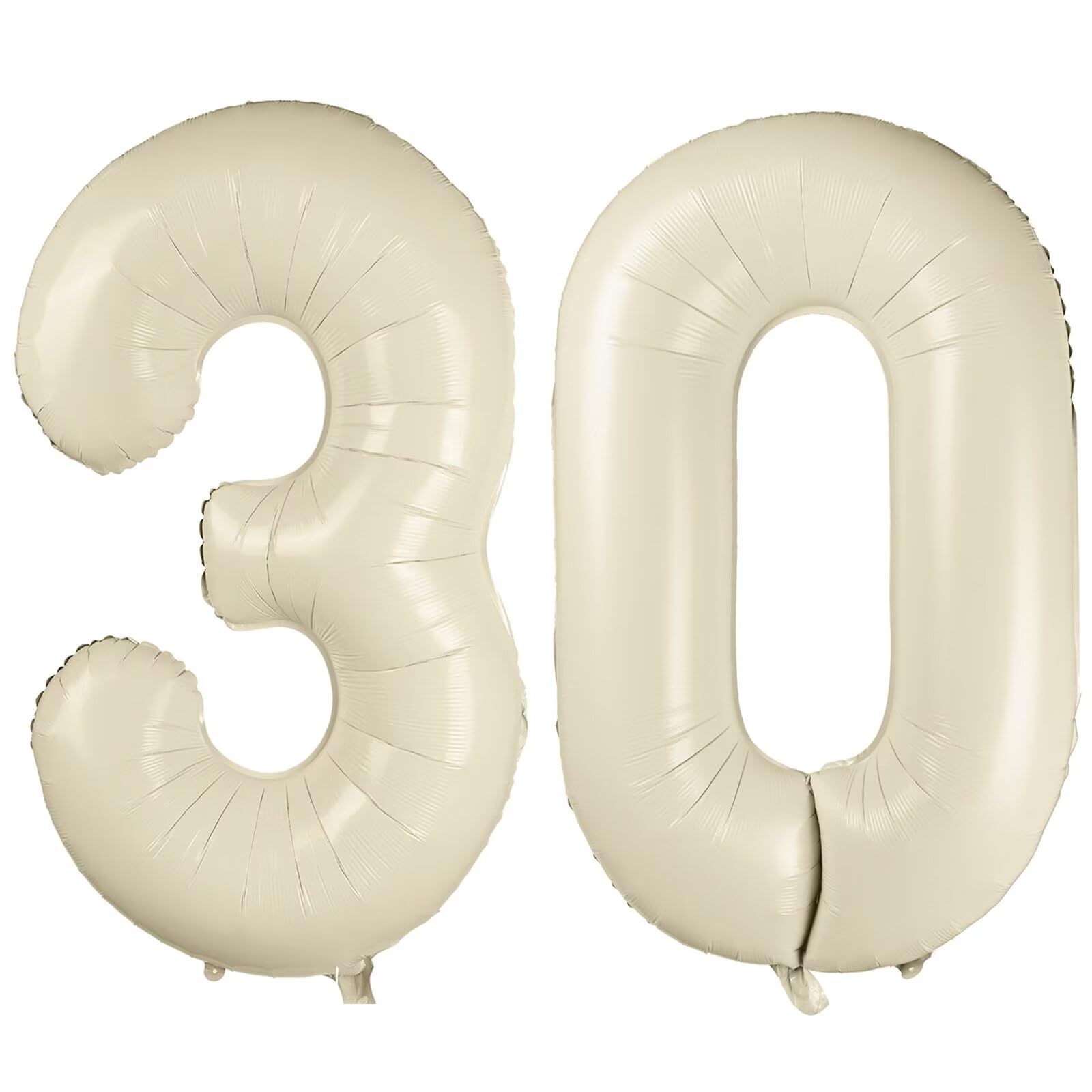 LVMOQIQIU cream white 40-inch foil 30 balloon creates an elegant anniversary backdrop.
