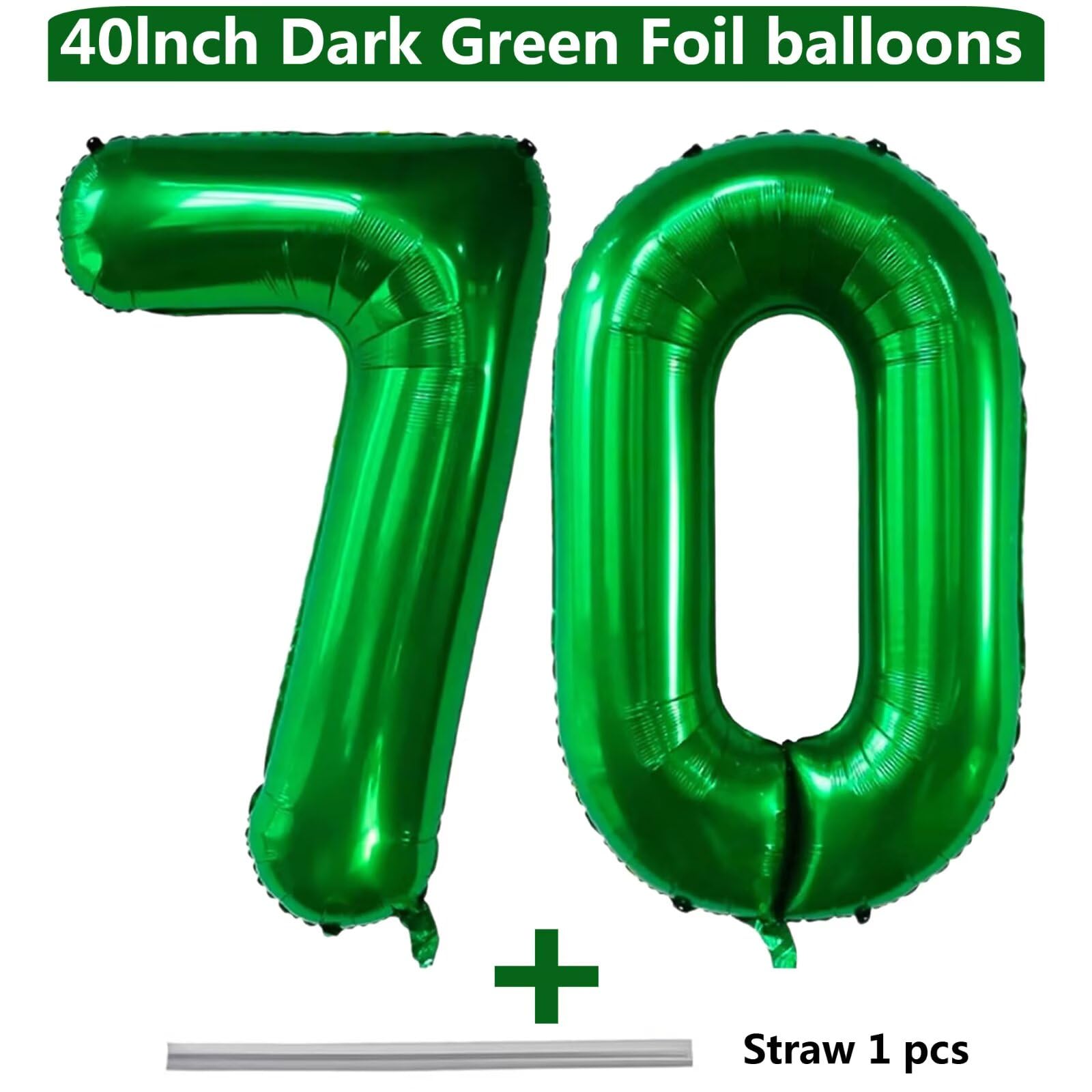 LVMOQIQIU dark green foil number balloon 70 creates vivid event signage