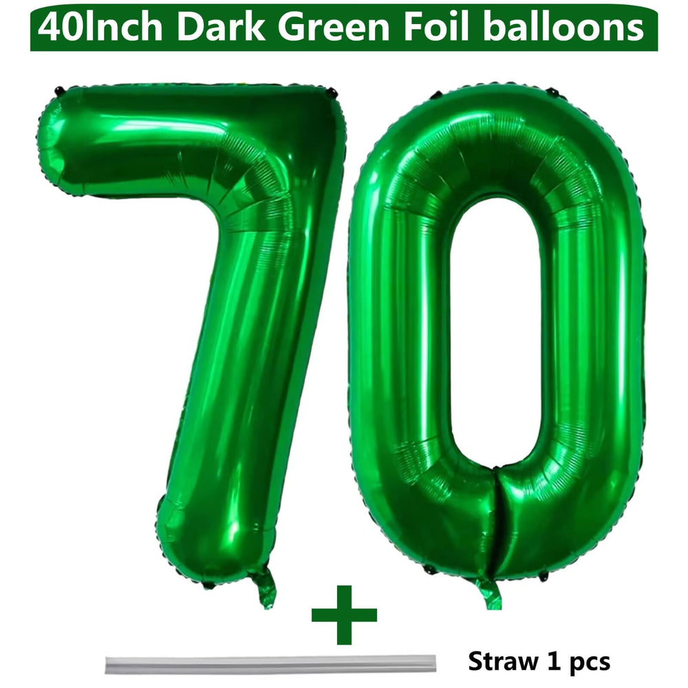LVMOQIQIU dark green foil number balloon 70 creates vivid event signage