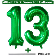 LVMOQIQIU dark green 13-number balloon for festive milestones and decor