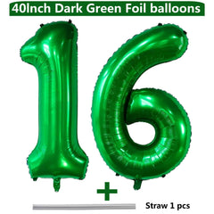 LVMOQIQIU dark green number 16 balloon ideal for milestone celebrations