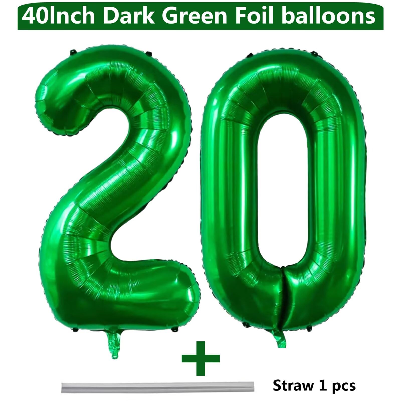 LVMOQIQIU dark green number 20 balloon ideal for milestone celebrations.