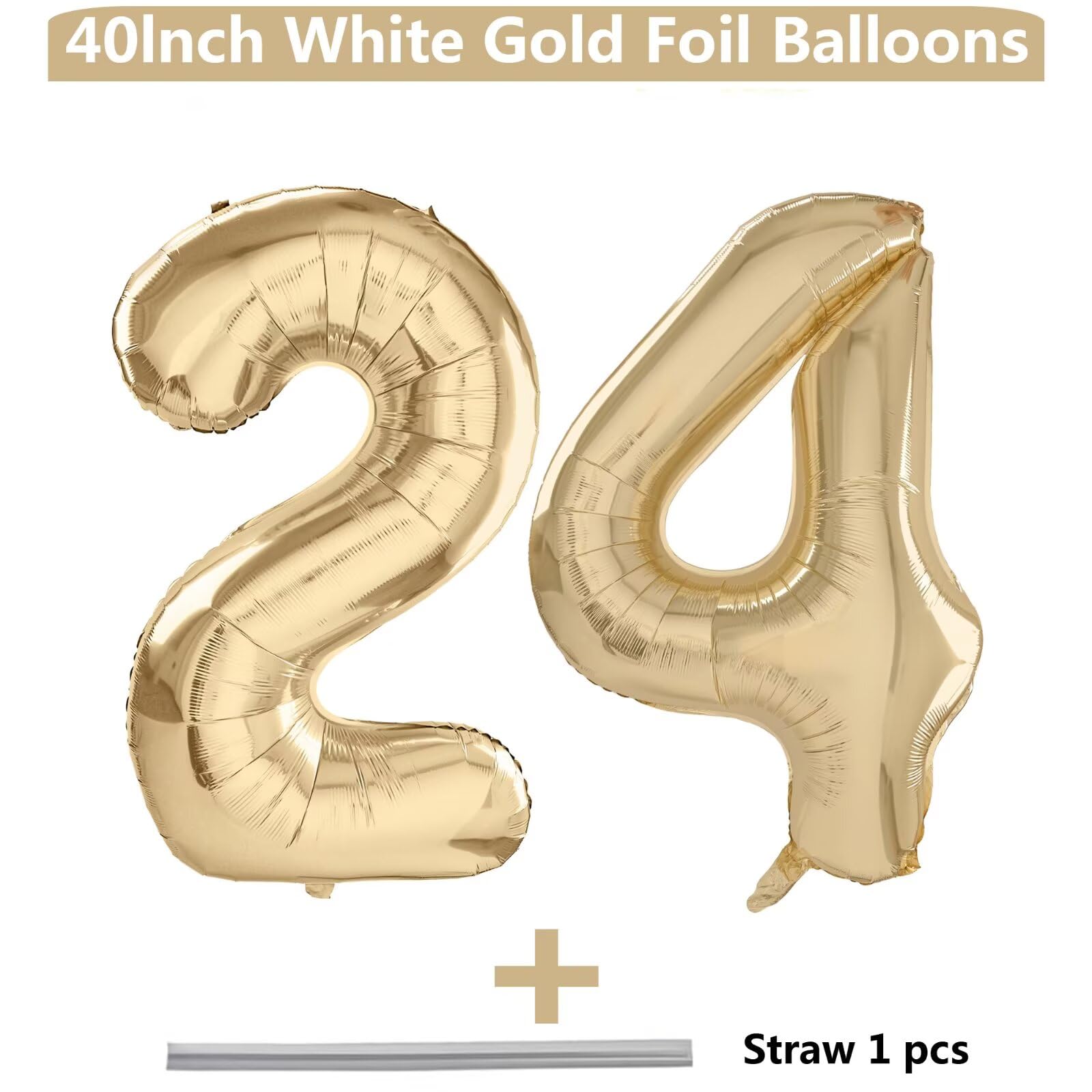 LVMOQIQIU foil 24-number balloon ideal for birthdays and milestones.
