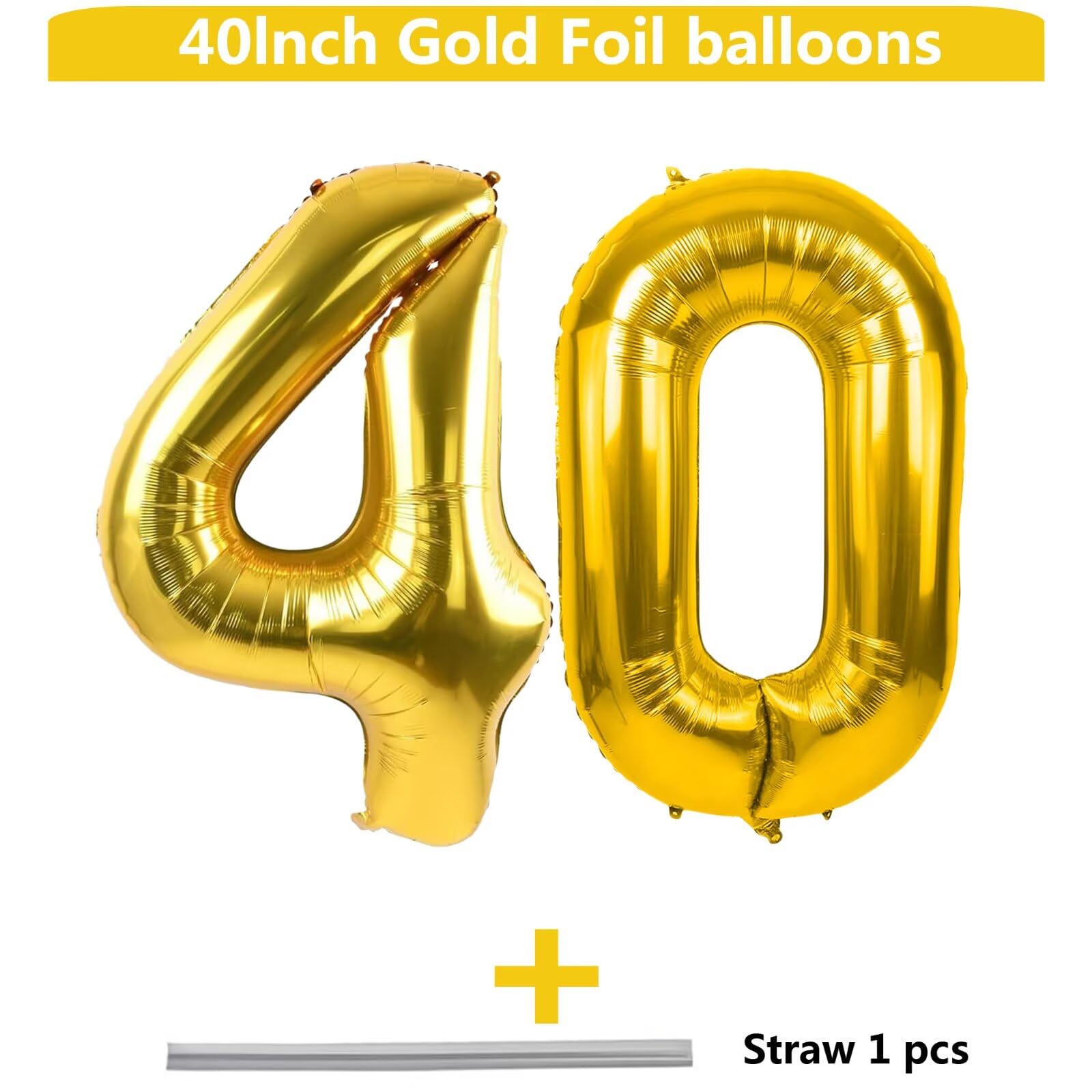 LVMOQIQIU gold foil 40th birthday balloon adds elegant sparkle to photos