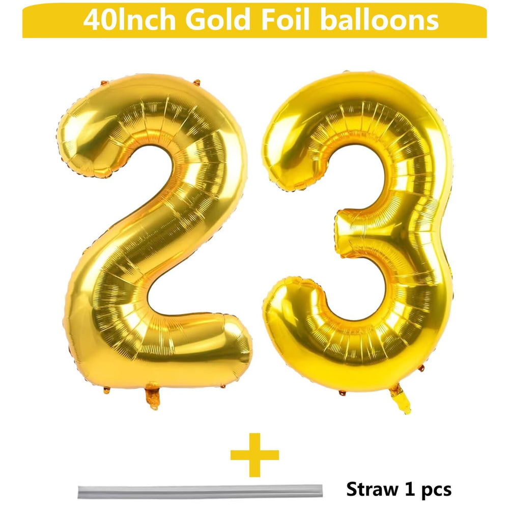 LVMOQIQIU gold 40-inch number balloon displaying 32 for milestones.