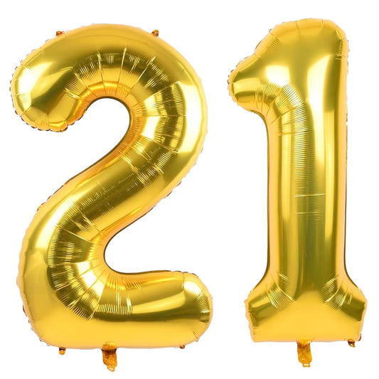 LVMOQIQIU gold number balloon 40inch 21 for birthdays, reusable and eye-catching.