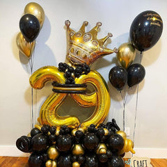 LVMOQIQIU gold number balloon 40inch party setup featuring 21 and 12 numbers.