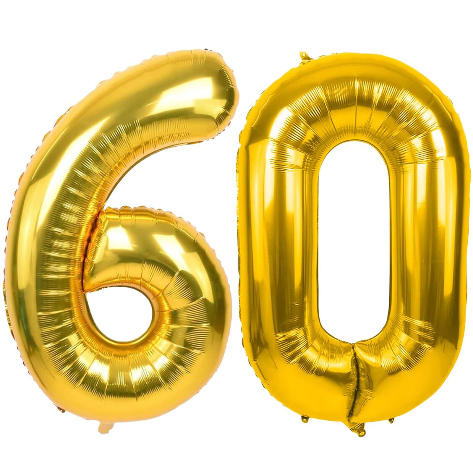 LVMOQIQIU gold 60-number balloon, 40-inch size for milestone décor.