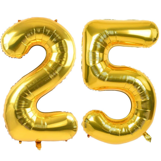 LVMOQIQIU gold number balloon 25 for birthdays with timeless shimmer