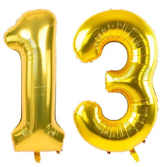 LVMOQIQIU gold number 13 balloon for milestone birthday photo backdrop.