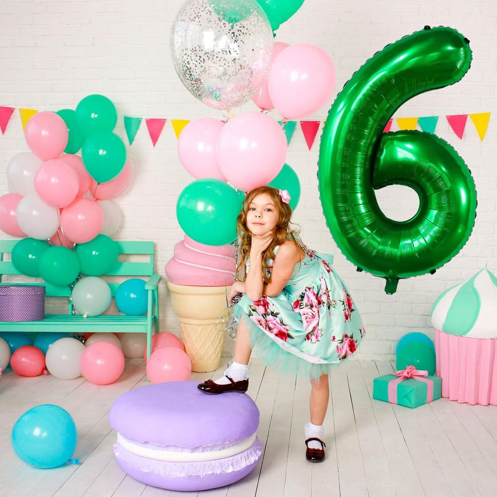 LVMOQIQIU green foil number 6 balloon ideal for wedding decor