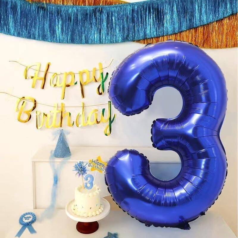 LVMOQIQIU large navy blue number balloon decor.