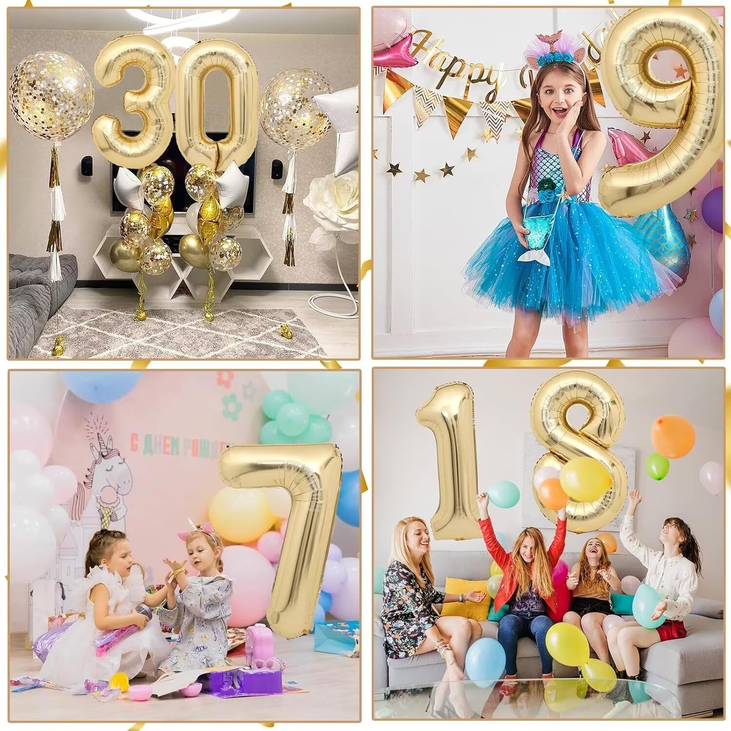 LVMOQIQIU light gold 7-number balloon with easy fill option.