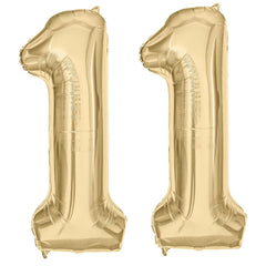 LVMOQIQIU light gold number balloon 11, ideal for elegant 11th birthday celebrations