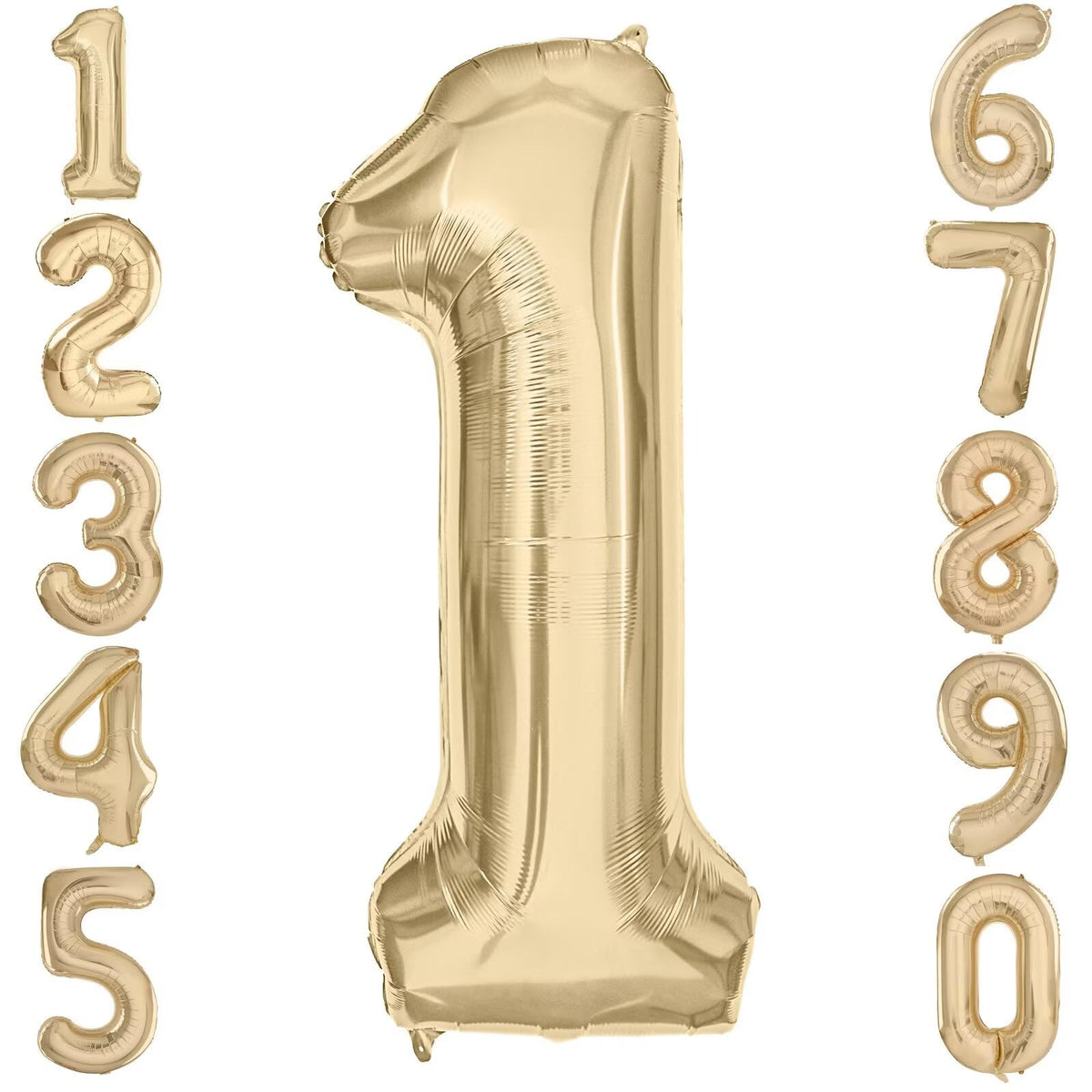 LVMOQIQIU light gold 40-inch number balloon adds elegant glow for photos.