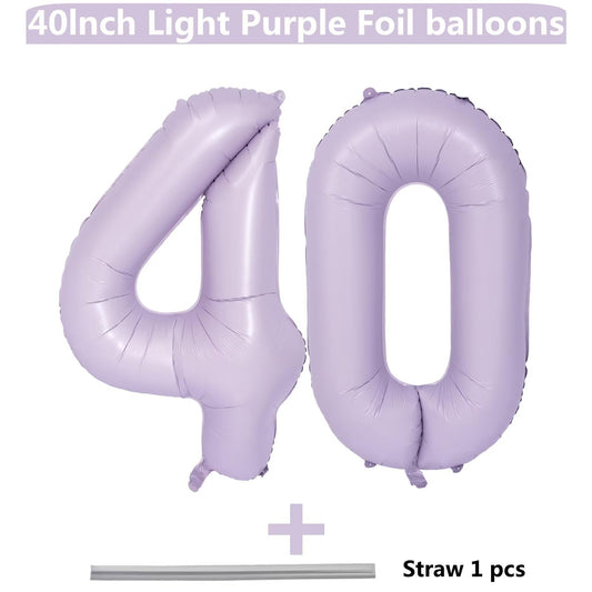LVMOQIQIU matte purple number 40 balloon as a standout party focal point