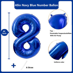 LVMOQIQIU navy blue 8-number foil balloon ideal for birthdays and anniversaries.