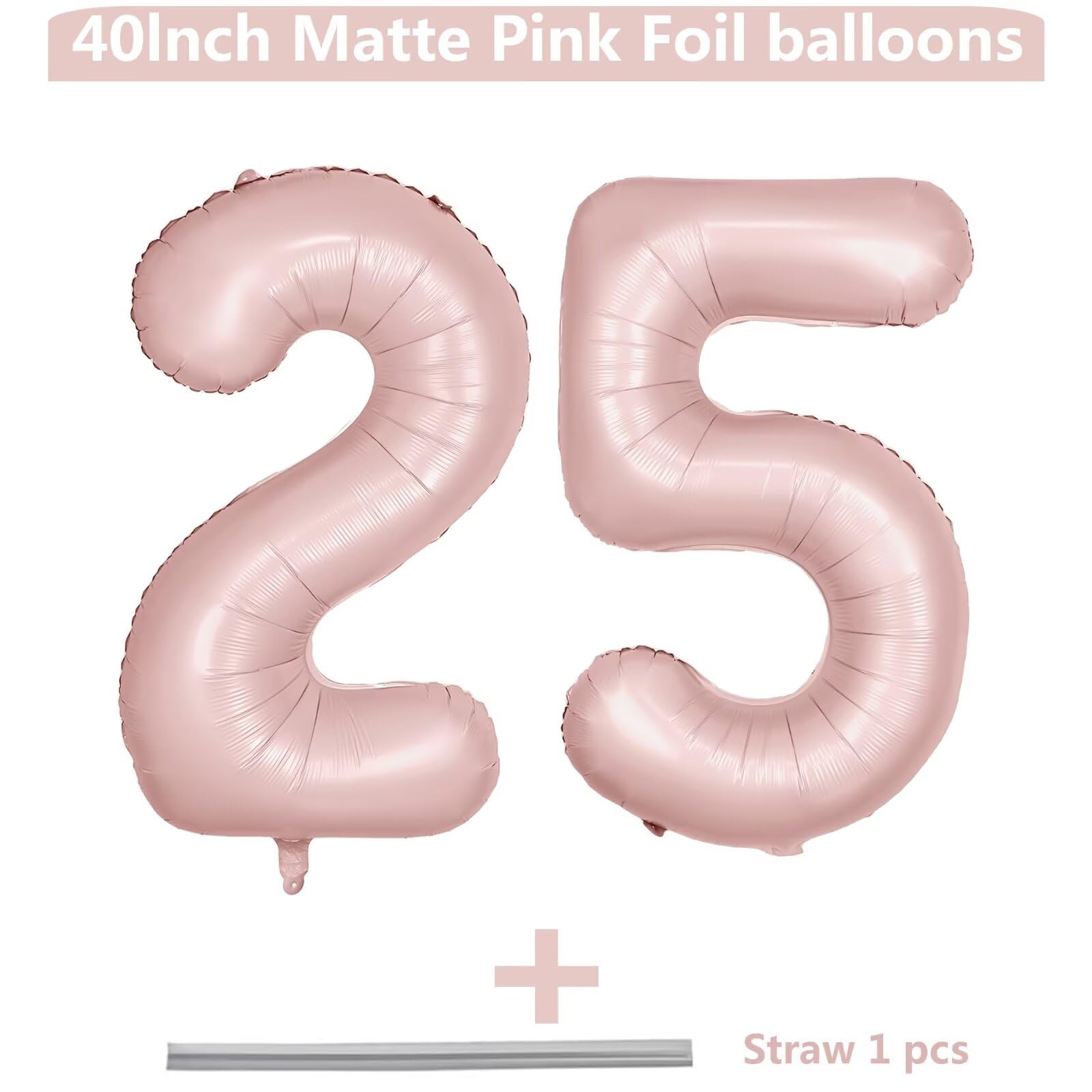 LVMOQIQIU light pink number 25 balloon for milestone celebrations