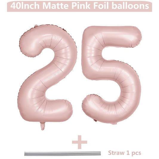 LVMOQIQIU light pink number 25 balloon for milestone celebrations
