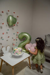 LVMOQIQIU olive-green number 63 balloon creates versatile number display for birthdays and anniversaries