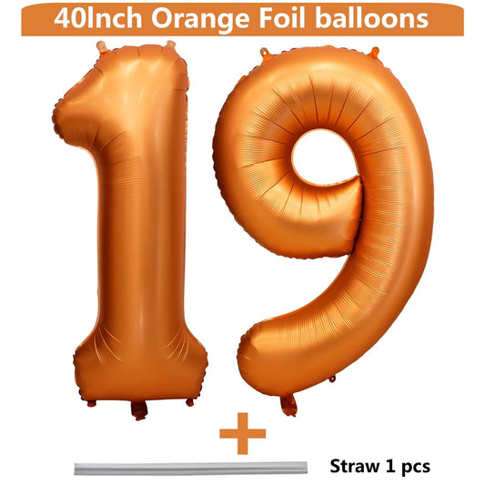 LVMOQIQIU orange foil 40-inch number 91 balloon ideal for milestone events and decor.