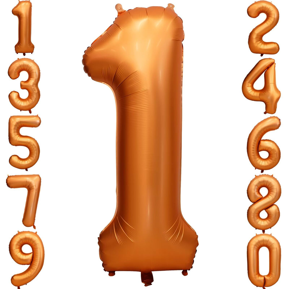 LVMOQIQIU orange foil number balloon 1, bold 40-inch birthday centerpiece.