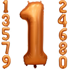 LVMOQIQIU orange foil number balloon 1, bold 40-inch birthday centerpiece.