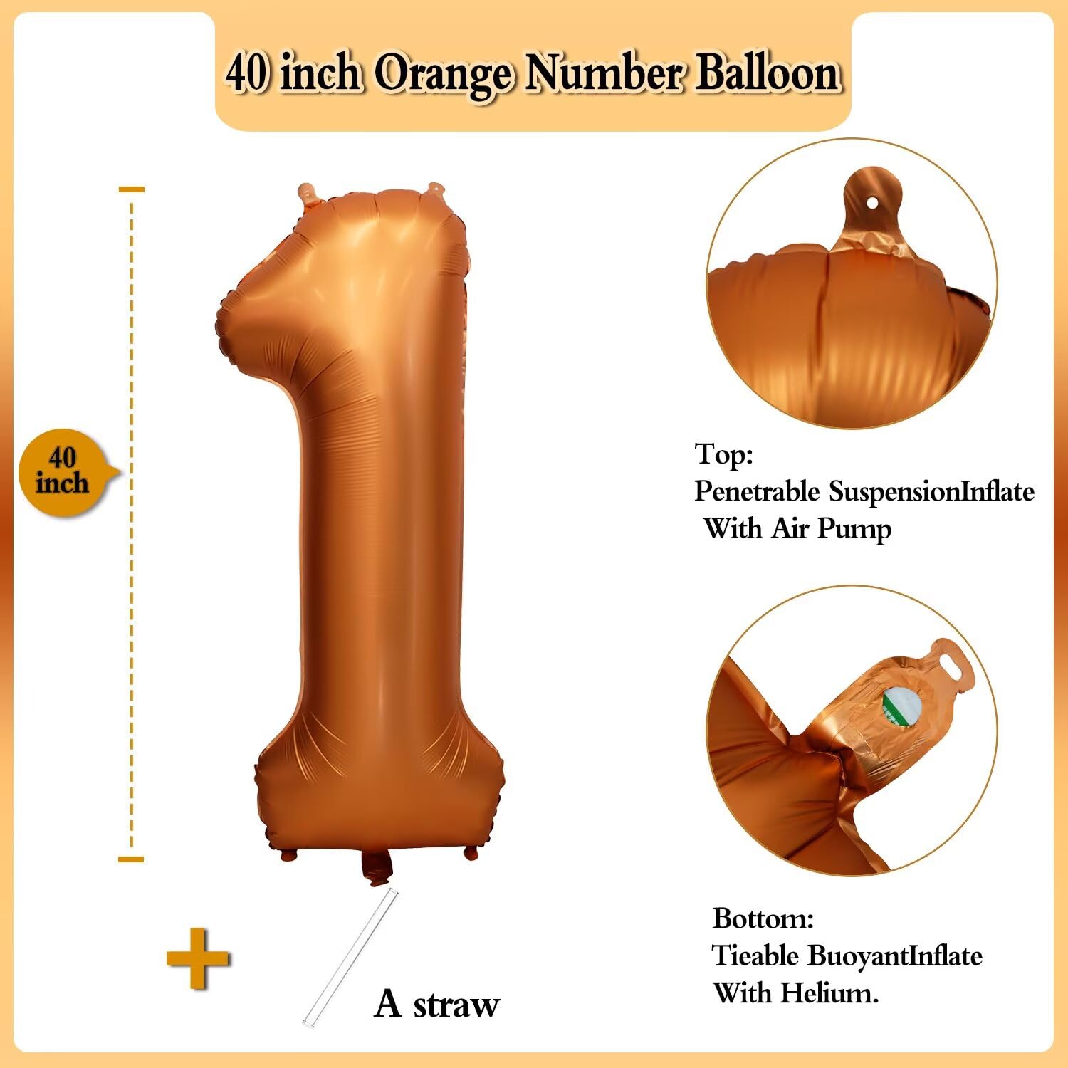 LVMOQIQIU orange foil number balloon 40inch birthday setup, festive photo backdrop.