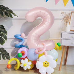 LVMOQIQIU decorative party backdrop featuring pink numeral balloon.